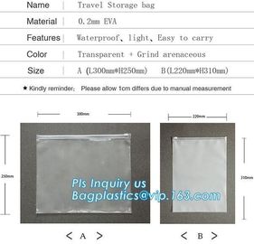 Logo printed Slider zipper Clear pvc bag for package Vinyl transparent pvc bag cosmetic packing, Zip Lock Slider Travel