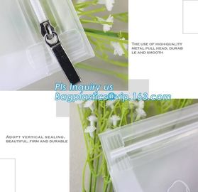slider ziplock PVC cosmetic bag promotional custom printed plastic bag, eva zipper pouch eva slider bag, slider zipper