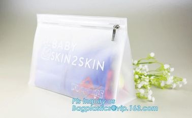 slider ziplock PVC cosmetic bag promotional custom printed plastic bag, eva zipper pouch eva slider bag, slider zipper