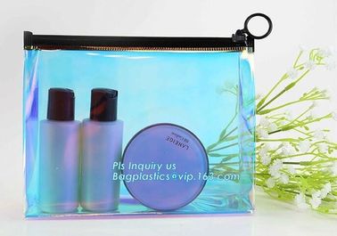 Nylon ziplock slider pvc toiletry bag vinyl beachwear cosmetic bag, towel slider cosmetic bag, packing PVC bag with slid