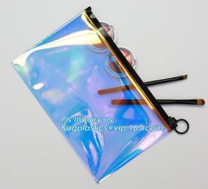 Nylon ziplock slider pvc toiletry bag vinyl beachwear cosmetic bag, towel slider cosmetic bag, packing PVC bag with slid