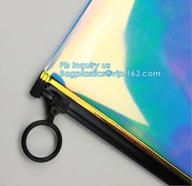 Nylon ziplock slider pvc toiletry bag vinyl beachwear cosmetic bag, towel slider cosmetic bag, packing PVC bag with slid