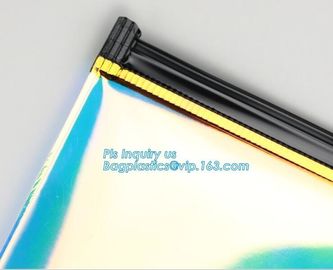 Nylon ziplock slider pvc toiletry bag vinyl beachwear cosmetic bag, towel slider cosmetic bag, packing PVC bag with slid