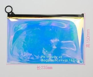 Nylon ziplock slider pvc toiletry bag vinyl beachwear cosmetic bag, towel slider cosmetic bag, packing PVC bag with slid