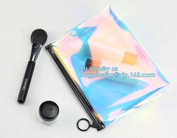 Standup cosmetics packaging PVC Slider bag, cosmetic slider eva zipper bag, Seal Heated PVC slider Cosmetic Bag