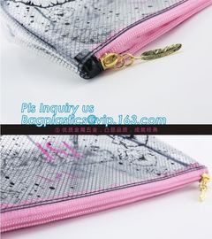 swimwear PVC vinyl Bag with slider zipper, Cosmetic Pouch good quality with zipper packing bag, slider button pvc transp