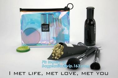 EVA Plastic Personal Care Packaging Slider Bags, cosmetic pvc bag with slide industrial plastic bags, PVC / EVA / TPU zi