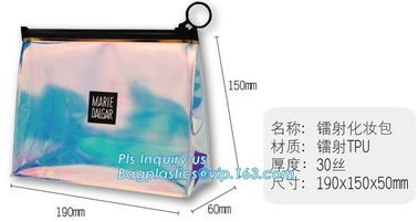 EVA Plastic Personal Care Packaging Slider Bags, cosmetic pvc bag with slide industrial plastic bags, PVC / EVA / TPU zi