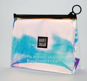 EVA Plastic Personal Care Packaging Slider Bags, cosmetic pvc bag with slide industrial plastic bags, PVC / EVA / TPU zi