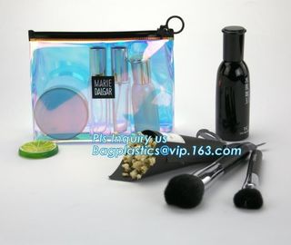 gusset slider ziplock printed pvc zipper bags with holding loop with confetti, zipper slider bags for pencils pens