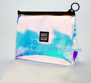 gusset slider ziplock printed pvc zipper bags with holding loop with confetti, zipper slider bags for pencils pens