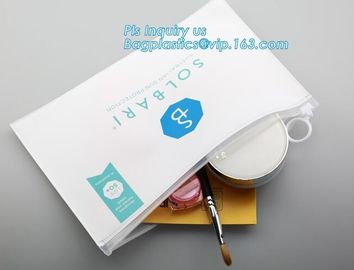 bag with slider for gift,cosmetics/document bag, cosmetic transparent PVC zipper bags, Heat Seal Bags With Slider Waterp