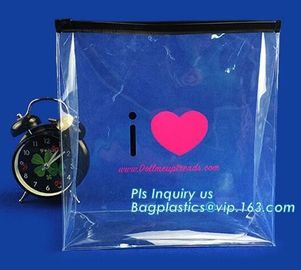 bag with slider for gift,cosmetics/document bag, cosmetic transparent PVC zipper bags, Heat Seal Bags With Slider Waterp