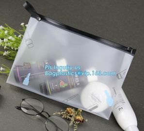vinyl toiletry zipper bag pvc slider bag custom zipper transparent slider eco-friendly travel pvc cosmetic bag