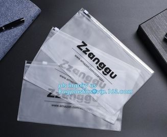 frosted poly bag with slider for clothing packaging, Frosted plastic bag with slider, apparel packaging bag with ziplock