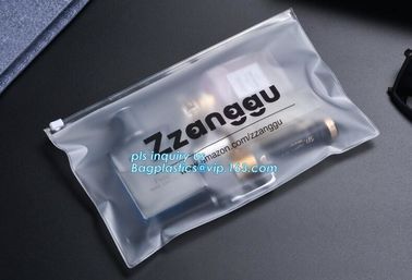 frosted poly bag with slider for clothing packaging, Frosted plastic bag with slider, apparel packaging bag with ziplock