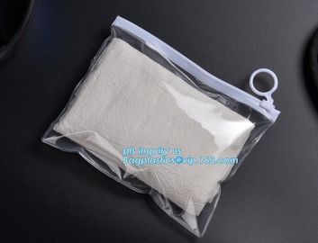 Ziplock bag with slider, underwear plastic bag with slider ziplock, Slider Closure Zip PVC Pack Bag for Tower Clothing P