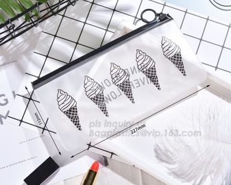 Frosted Plastic EVA Garment Packing Bag With zipper slider, EVA packaging zipper ziplock bag with zipper slider