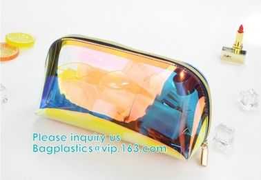 Holographic Color Bag Neon Bag Clear Pvc Cosmetic Make Up Bag in Rainbow,holographic ziplock bagholographic laser handy