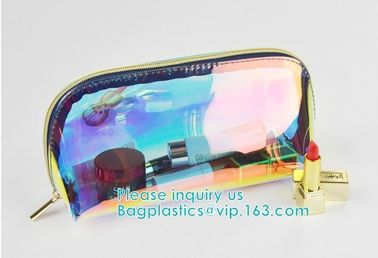 Holographic Color Bag Neon Bag Clear Pvc Cosmetic Make Up Bag in Rainbow,holographic ziplock bagholographic laser handy