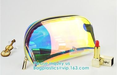 Holographic Color Bag Neon Bag Clear Pvc Cosmetic Make Up Bag in Rainbow,holographic ziplock bagholographic laser handy