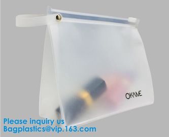 Eco-friendly heat seal frosted PVC /EVA ziplock bag, Custom Waterproof Cosmetic Clear Plastic PVC Zipper Bag With Logo
