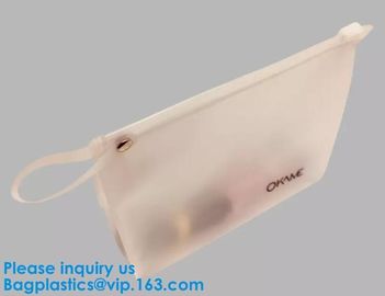 Eco-friendly heat seal frosted PVC /EVA ziplock bag, Custom Waterproof Cosmetic Clear Plastic PVC Zipper Bag With Logo
