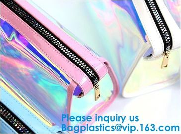 Women PVC Clear Backpack Laser Hologram Shoulder Bags Hologram Zip Lock Bag Pvc Bag Printed Pattern Ziplock Bags Hot Sal