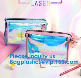 Women PVC Clear Backpack Laser Hologram Shoulder Bags Hologram Zip Lock Bag Pvc Bag Printed Pattern Ziplock Bags Hot Sal