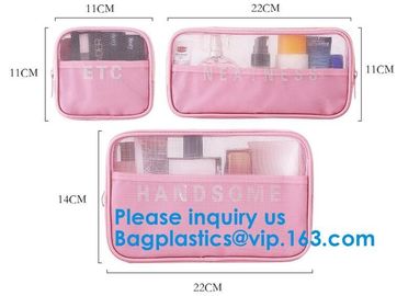 Black Nylon Mesh Makeup Cosmetic Bag / Small Nylon Mesh Make Up Cosmetic Bag,Mesh Cosmetic Bag Neceser Toiletry Organize