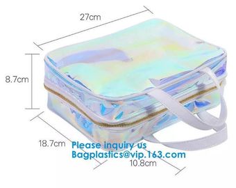 Shiny Silver Pvc Holographic Makeup Cosmetic Bags Toiletry Storage Wash Bags Organizer Pouch Beauty Makeup Case Accessor