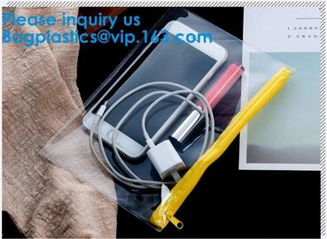 Custom Logo PVC Vinyl Clear Zipper Slider Pouch Transparent Soft Bikini Cosmetic EVA Material Ziplock Bag