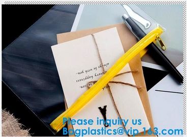 Custom Logo PVC Vinyl Clear Zipper Slider Pouch Transparent Soft Bikini Cosmetic EVA Material Ziplock Bag