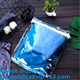 Custom Frosted Opp Pvc Black Zipper Slider Packaging Clothing Bag With Your Logo,Underwear Zip Lock Packing Plastic Clot