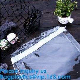 Custom Frosted Opp Pvc Black Zipper Slider Packaging Clothing Bag With Your Logo,Underwear Zip Lock Packing Plastic Clot