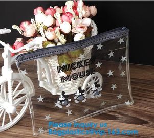 Logo Printed Plastic Stationery Packaging Bag Custom Pvc Zipper Slider Bag,Matte Frosted PVC Slider Zipper Bag Plastic B