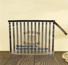 Hot Sale Waterproof Frosted Slider PVC Zipper Bags Wholesale Custom Printed Plastic Transparent Ziplock Cloth Bag
