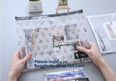 Promotional Custom Printed Pvc Vinyl Transparent Stationery Ziplock Bags,Crossbody Stationery Set Zipper Pvc Bag Bagease