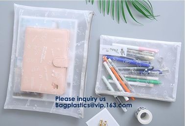 Promotional Custom Printed Pvc Vinyl Transparent Stationery Ziplock Bags,Crossbody Stationery Set Zipper Pvc Bag Bagease