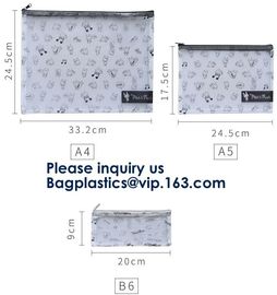 Promotional Custom Printed Pvc Vinyl Transparent Stationery Ziplock Bags,Crossbody Stationery Set Zipper Pvc Bag Bagease