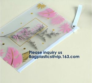 Logo Printed Slider Zipper Clear Pvc Bag For Package Vinyl Transparent Pvc Bag Cosmetic Packing,Zipper Closure Design