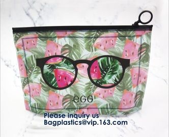 Cartoon Printing Clear Pvc Slider Ziplock Garment Cosmetic Shopping Bag,Eco Friendly Customized Slider Ziplock Pvc Bag