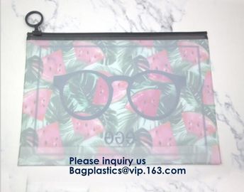 Cartoon Printing Clear Pvc Slider Ziplock Garment Cosmetic Shopping Bag,Eco Friendly Customized Slider Ziplock Pvc Bag