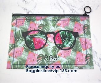 Cartoon Printing Clear Pvc Slider Ziplock Garment Cosmetic Shopping Bag,Eco Friendly Customized Slider Ziplock Pvc Bag