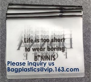 Ziplock Plastic Bags Packaging Custom Clear Poly Pvc Slider Zipper Bag, Standup Cosmetics Packaging PVC Slider Bag