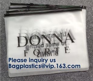 Ziplock Plastic Bags Packaging Custom Clear Poly Pvc Slider Zipper Bag, Standup Cosmetics Packaging PVC Slider Bag