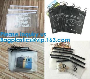 Ziplock Plastic Bags Packaging Custom Clear Poly Pvc Slider Zipper Bag, Standup Cosmetics Packaging PVC Slider Bag