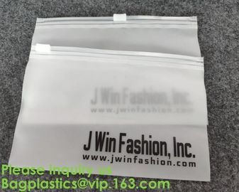 Transparent PVC Biodegradable Custom Frosted Slider Zipper Pouch For Bikini Swimwear Clothing Plastic Packaging Ziplock