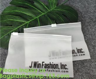 Transparent PVC Biodegradable Custom Frosted Slider Zipper Pouch For Bikini Swimwear Clothing Plastic Packaging Ziplock