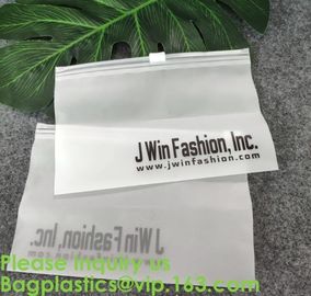 Transparent PVC Biodegradable Custom Frosted Slider Zipper Pouch For Bikini Swimwear Clothing Plastic Packaging Ziplock